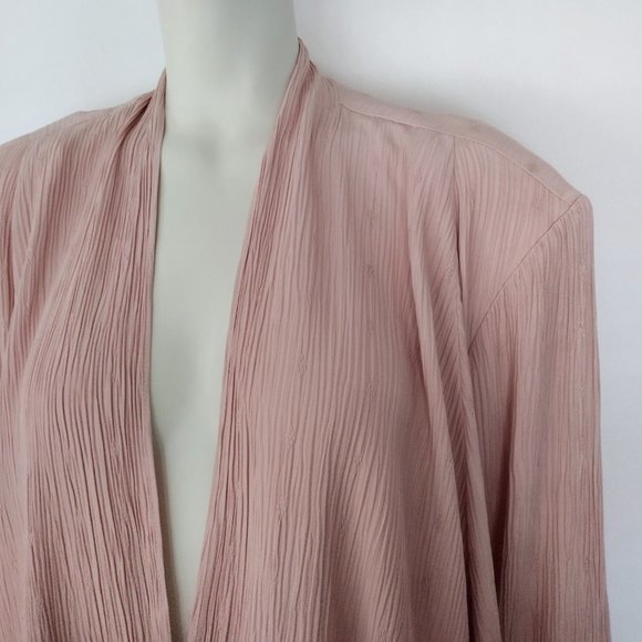 Vintage 1980s Perceptions Pink Open Front 3/4 Sleeve Light Jacket - Picture 8 of 11